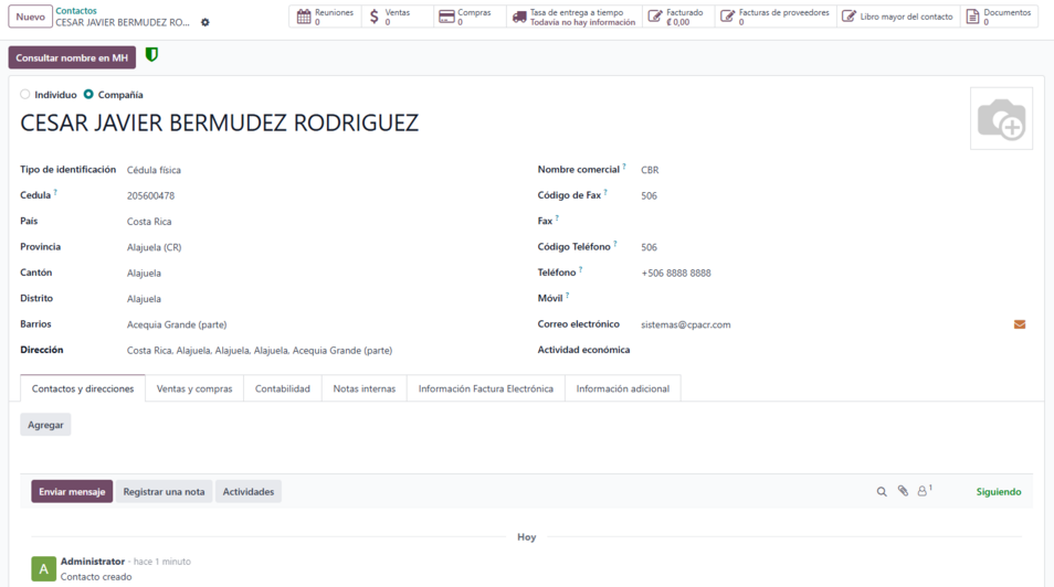 Formulario de contactos