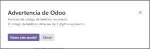 Validación de código de Teléfono